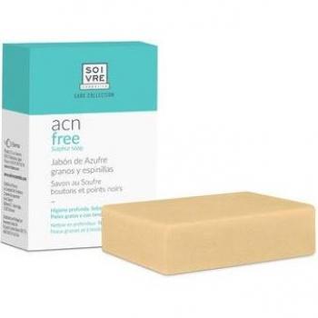 Soivre Cosmetics Jabón de Azufre ACN Free 125g - Regulador de la Función Cutánea, Propiedades Antiseborreicas, Accesorios para Depilación