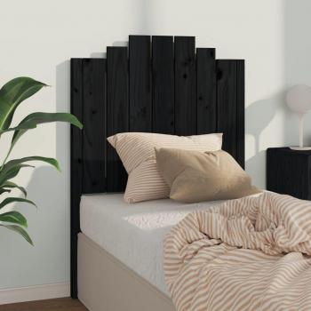 Cabecero de cama negra 81x4x110 cm madera maciza de pino