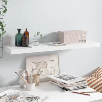 vidaXL Floating Wall Shelf High Gloss White 90x23.5x3.8 cm MDF
