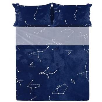 Sábana Multicolor Cosmos 100% Algodón 180x270 cm (Cama 105) Calidad 150 TC Fabricado en España