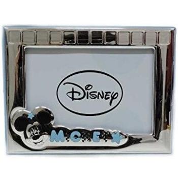 Disney - Mickey Mouse - Marco de fotos decorativo - Personalizable con el nombre del niño - Con pegatinas - Plata