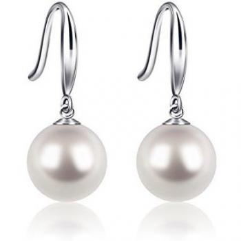 Perla Pendientes Mujer Plata de Ley 925 Cuelga Los Pendientes D.Perlla Perla Joyas Conjuntocon regalos originales para mujer