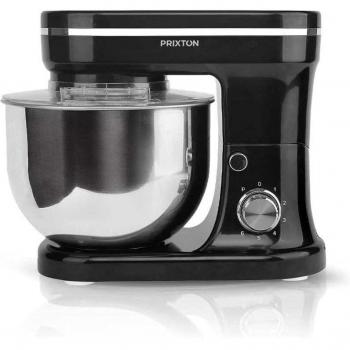 PRIXTON KR200 Batidora Amasadora 1200W con Bol de Acero Inoxidable de 5 Litros - Negro