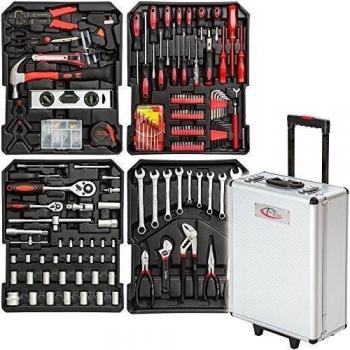 TecTake maletín con herramientas 251pc piezas maleta trolley caja martillo alicates