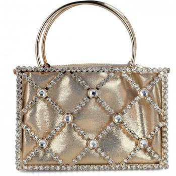 Bolso joya Libitina de mujer en color dorado de piel sintética