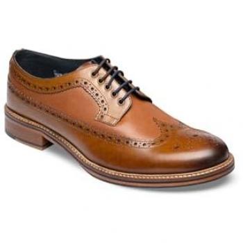 Ben Sherman Archie Brogue Tan Leather Lace-Up Shoes for Men - Size UK 10