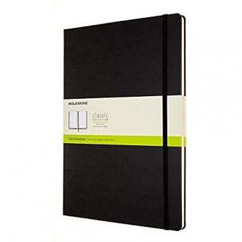 Cuaderno Moleskine Classic A4 con hojas lisas, tapa dura y cierre elástico - Negro