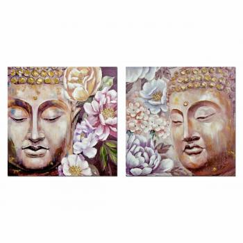 Cuadro DKD Home Decor Buda Oriental (80 x 3 x 80 cm) (2 Unidades)