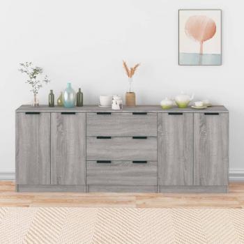 Aparador de 3 piezas madera manufacturada, Mueble de Almacenaje de Salón, Armarios con Puertas, Cajón de Madera, Buffet para salón Moderno, Armario Auxiliar, Armario de Almacenamiento