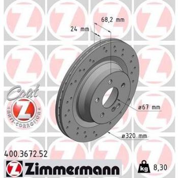 Disco de freno ZIMMERMANN 400.3672.52