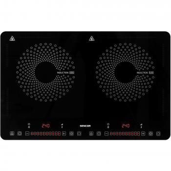 Placa de Inducción SENCOR SCP 4501BK - 3400W - 2 Fuegos - Ultra Fina - Negra