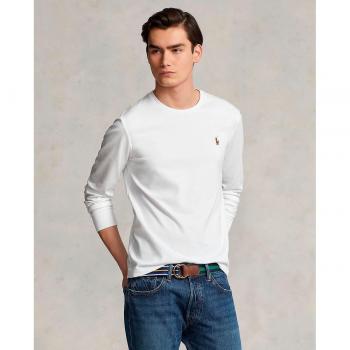 Camiseta de Hombre Ralph Lauren de Algodón de Manga Larga Slim Fit Blanca