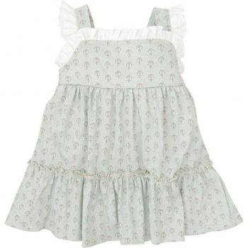 Vestido de niña estampado de tirantes en color verde