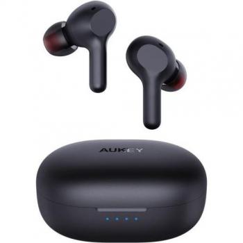 Auriculares Inalámbricos Aukey True Wireless EP-T25, Bluetooth 5.0, Negro, Ultra Livianos con Micrófono Integrado