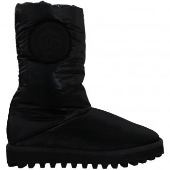 Dolce & Gabbana Black Padded Mid Calf Winter Boots - EU44/US11, Size: 14 US, Female