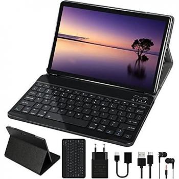 Tablet 10 Pulgadas Android 10.0 GOODTEL Tablet Dual SIM Quad-Core, 4GB de RAM, 64GB de Memoria Interna, Escalable 128GB, Cámara Dual 8000mAh Batería Bluetooth WiFi GPS, Type-C Tablet Gris