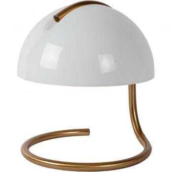 Lámpara de mesa retro Cato, vidrio opalino blanco, E27, 23.5cm
