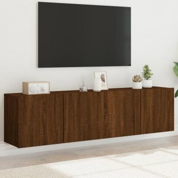 Mueble TV de pared 2 piezas Roble marrón 80x30x41 cm