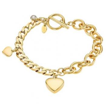 Pulsera Lotus Style Woman's Heart LS2335-2/2 Acero Inoxidable 316L con acabado brillo, circonita y motivo corazón, longitud de 200.00 mm para mujer