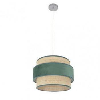 Colgante Reyes 1xe27 Cromo/natural-verde Regx40x40 Cm