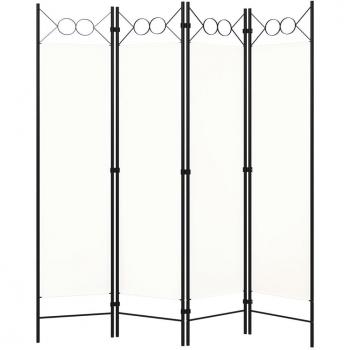 vidaXL 4-Panel Room Divider White 160x180 cm