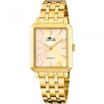 Reloj de Mujer Lotus 18982/2 Square Series Acero Inoxidable Dorado Analógico