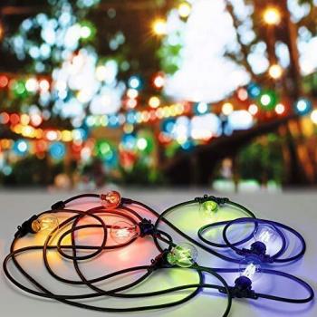 Cadena de luces exterior 8,5m IP44 7xE27 230V negra - Paulmann