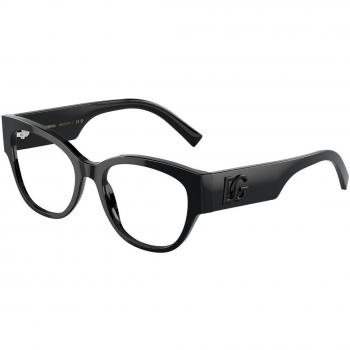Dolce & Gabbana DG3377 501 Armazones para Mujer Negros, Lentes Recetados Para Mujer Negros, Gafas Recetadas para Mujer Negras