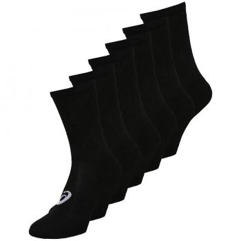 Asics 6-Pack Crew Socks - Black Unisex Multi-Sport Performance