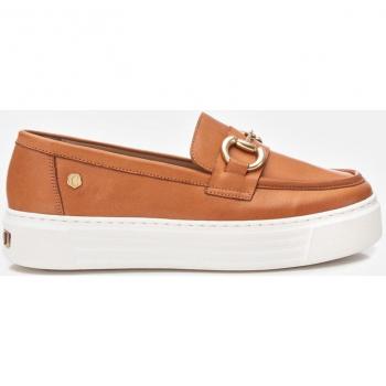 Mocasines de mujer de piel con suela de goma