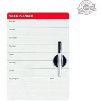 Balvi - Week Planner Pizarra magnética para Puerta de Nevera. Anota tu Lista de la Compra. Incluye un