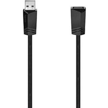 Cable de extensión USB Hama 00200619 - Cable de 1.5 metros con velocidad de transferencia de 480 MBit/s, con entrada USB-A y salida en color negro