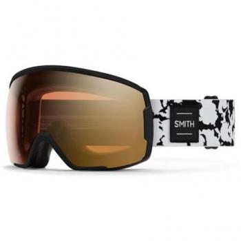 Máscara de Esquí Smith Proxy con lente ChromaPop Pro Photochromic Gold Mirror, color blanco y negro
