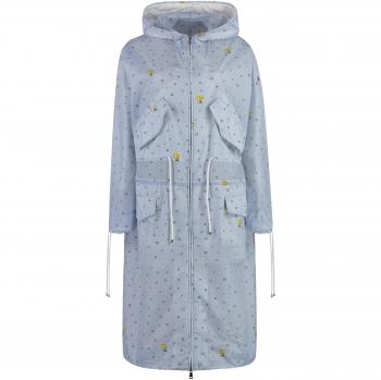 Moncler X Peanuts Women's Erne Light Blue Hooded Raincoat Size 2