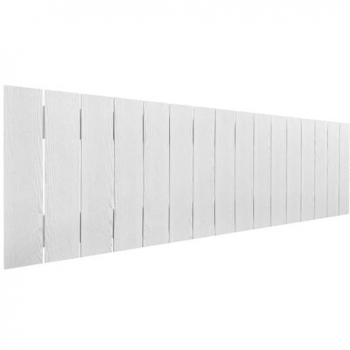Cabecero de Madera Reciclada DM Estilo Palet Vertical 150x46 cm con Herrajes Incluidos - Blanco Madera