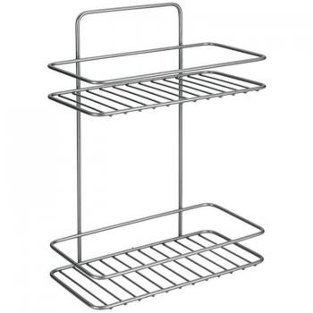 Metaltex 116171 Reflex-Estante Mural, 2 Pisos, 35 x 35 x 13 cm, Metal, Gris