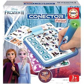 Educa - Conector Junior Frozen II Juego de preguntas y respuestas, Incluye boli sabio con led, para niños de entre 3 y 5 años