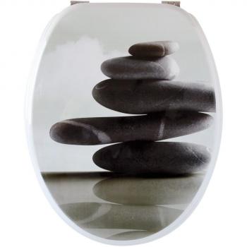 Tapa para Inodoro Gelco ZEN de Madera MDF con Motivos Zen de Piedras