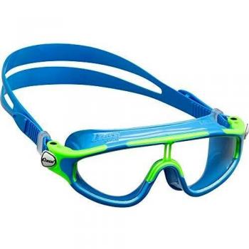 Máscara de Natación Cressi Baloo - Gafas de natación con diseño ergonómico, lentes panorámicos, protección UV, ajuste fácil y cómodo, disponibles en colores celeste-lima