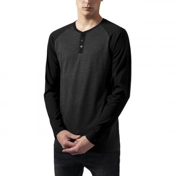Urban Classics Contrast Raglan Henley L/S Camiseta de Manga Larga, Multicolor