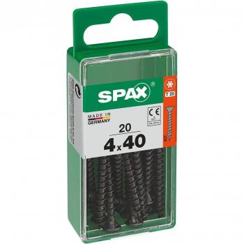 Tornillo de Madera Spax T-Star+ Cabeza Plana Avellanada Pavonado Ø4 x 40 mm - Caja 20 Uds
