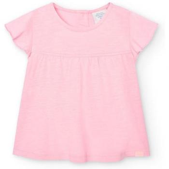 Camiseta de niña Boboli 100% algodón manga corta con cierre trasero