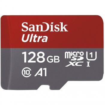SanDisk Ultra MicroSDXC de 128GB con Adaptador SD, Clase 10, UHS-I, Rendimiento de Aplicación A1 hasta 100MB/s