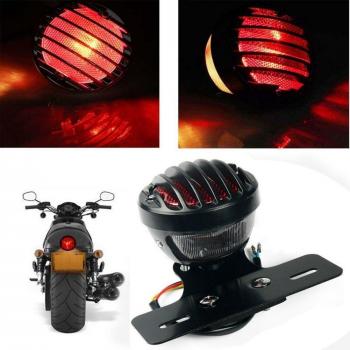 KATUR Luz de freno redonda para motocicleta, para Harley, Bobber o Chopper Custom