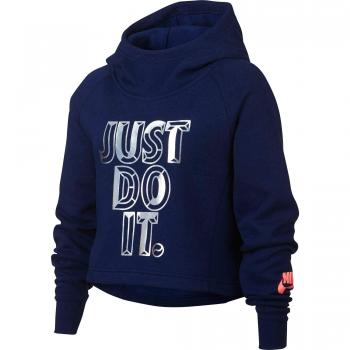 Nike G NSW Hoodie Crop PE JDI Sudadera, Niñas, Azul