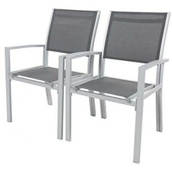 Juego de 2 sillas para jardín textileno Tropic Phoenix gris oscuro