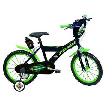 Star Wars Darth Vader bicicleta niño, color YODA - Noir/Vert, tamaño 16 pulgadas