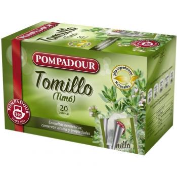 Pompadour - Té Infusion Tomillo, Pack de 5 x 20 bolsitas - Total: 150 g