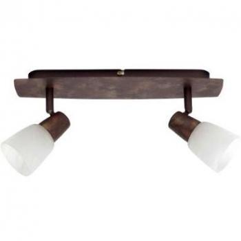 Lámpara de Techo Milos 2 Focos E14 40W Cobre Antiguo y Alabastro, Cabezas Móviles