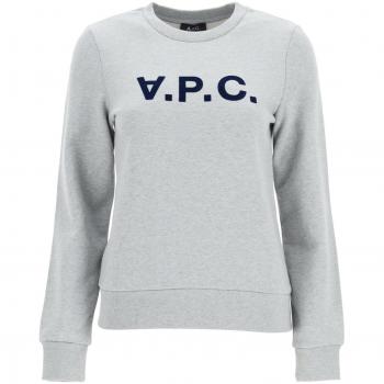 A.P.C. Logo Sweatshirt - Heathered Grey, Size Small